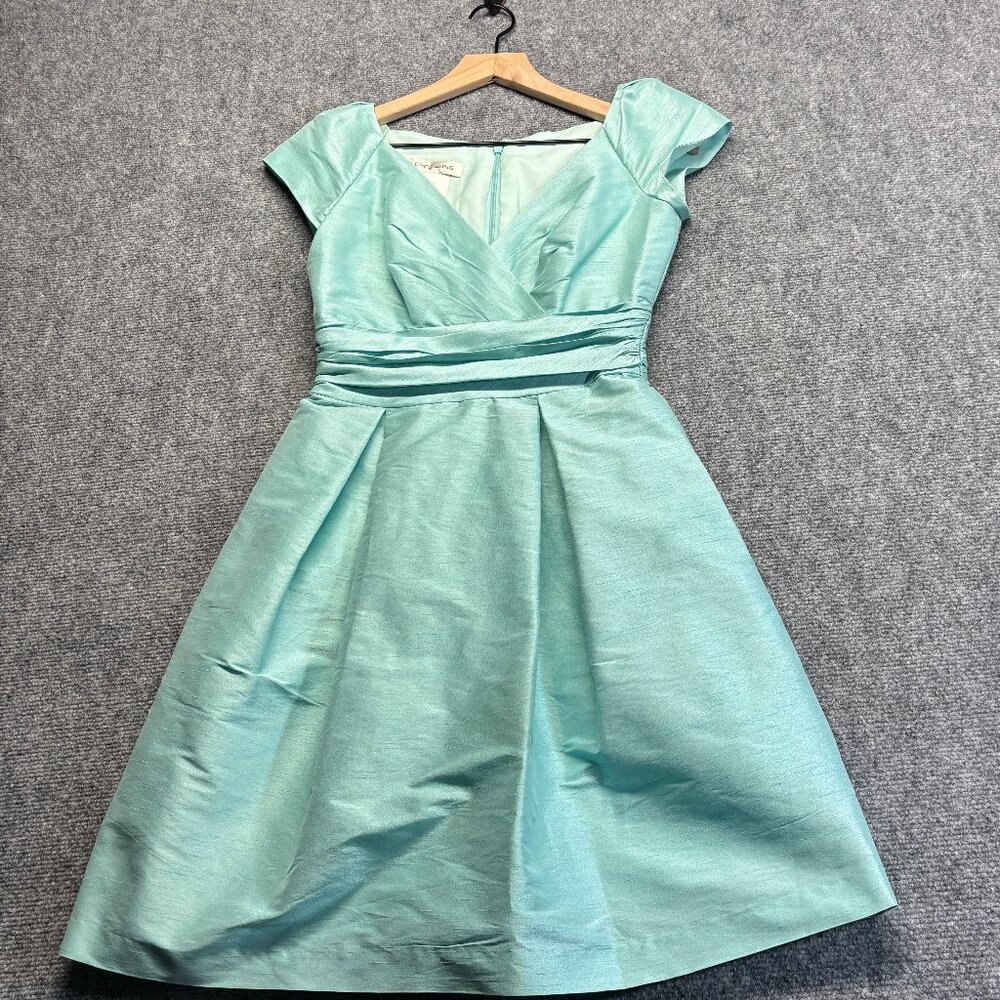Alfred Sung D500 Seaside Mint Cap Sleeve Fit Flare Dress Size 4 Formal